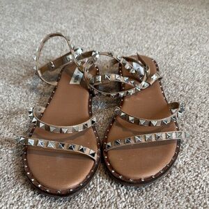 Steve Madden Tan Studded Sandals